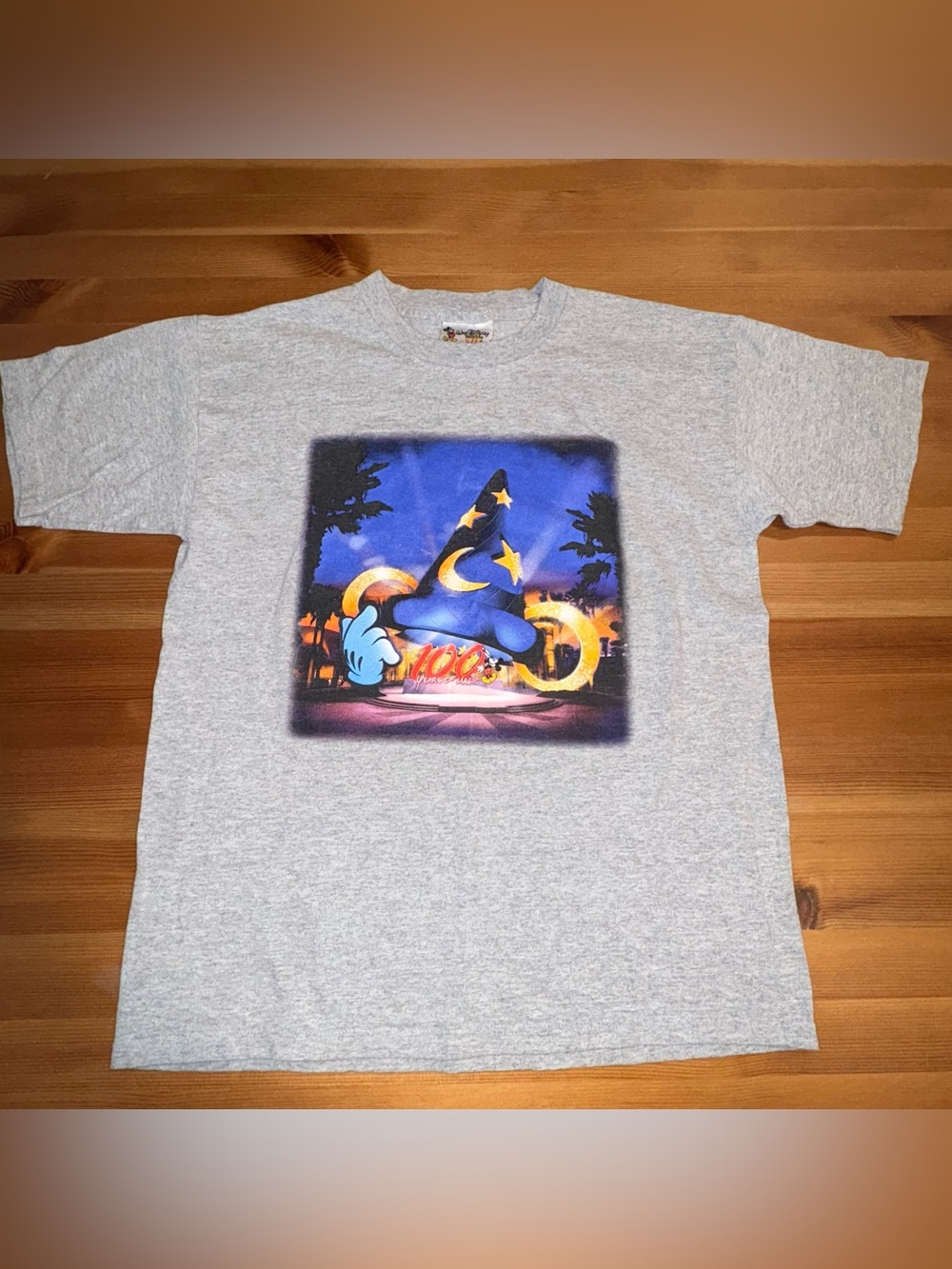 Vintage 2001 Walt Disney World 100 Years Of Magic TShirt Fantasia Hat Kids Large